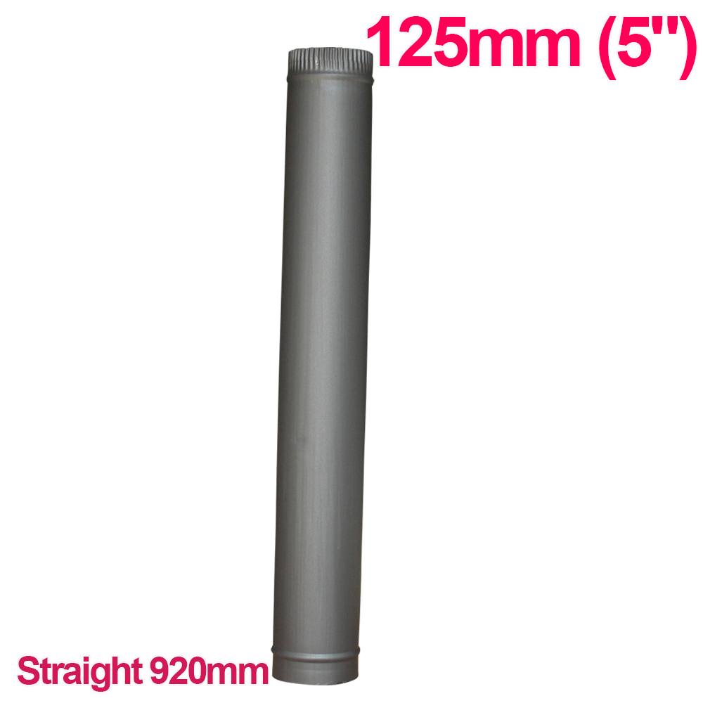 125mm 5" Matt Black Chimney Stove Flue Pipe For Wood Burning Multifuel