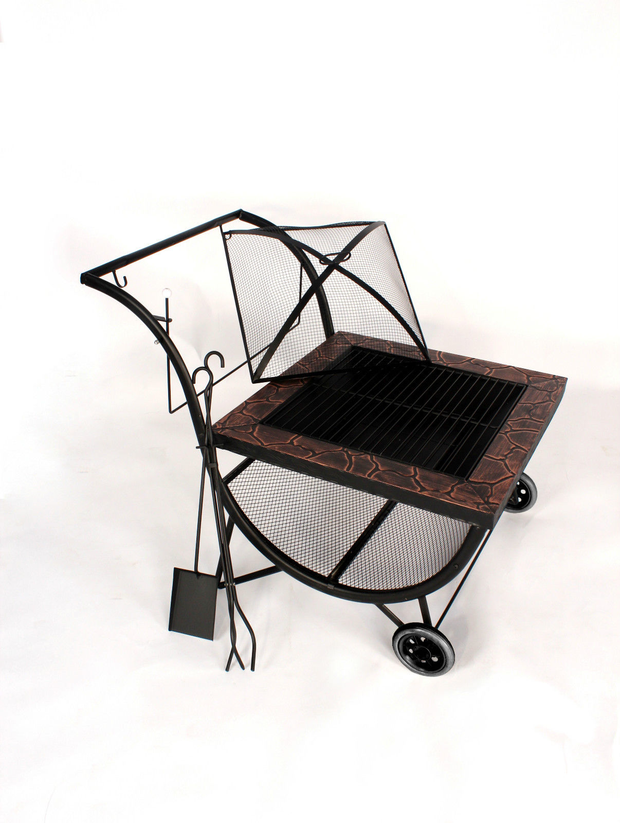 Portable Fire Pit Firepit BBQ Grill Rack Log Charcoal Brazier Barbeque