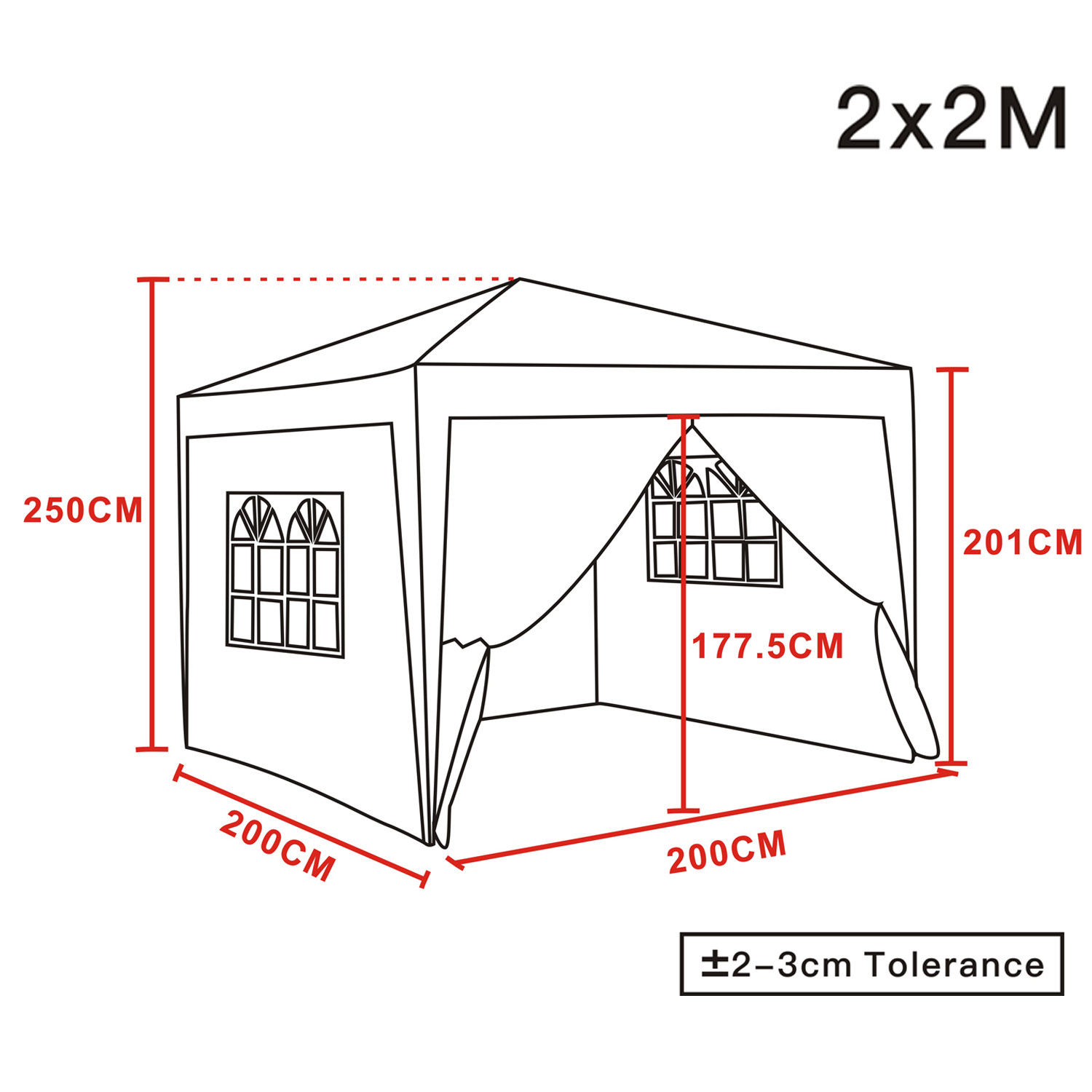 Outdoor Pop Up Gazebo Marquee Garden Party Tent with Carry Bag & 4 Leg Weights