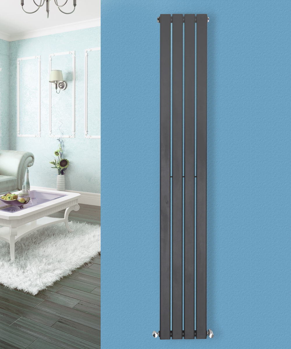 Flat Panel Column Designer Modern Bathroom Radiators Central Heating Anthracite | eBay