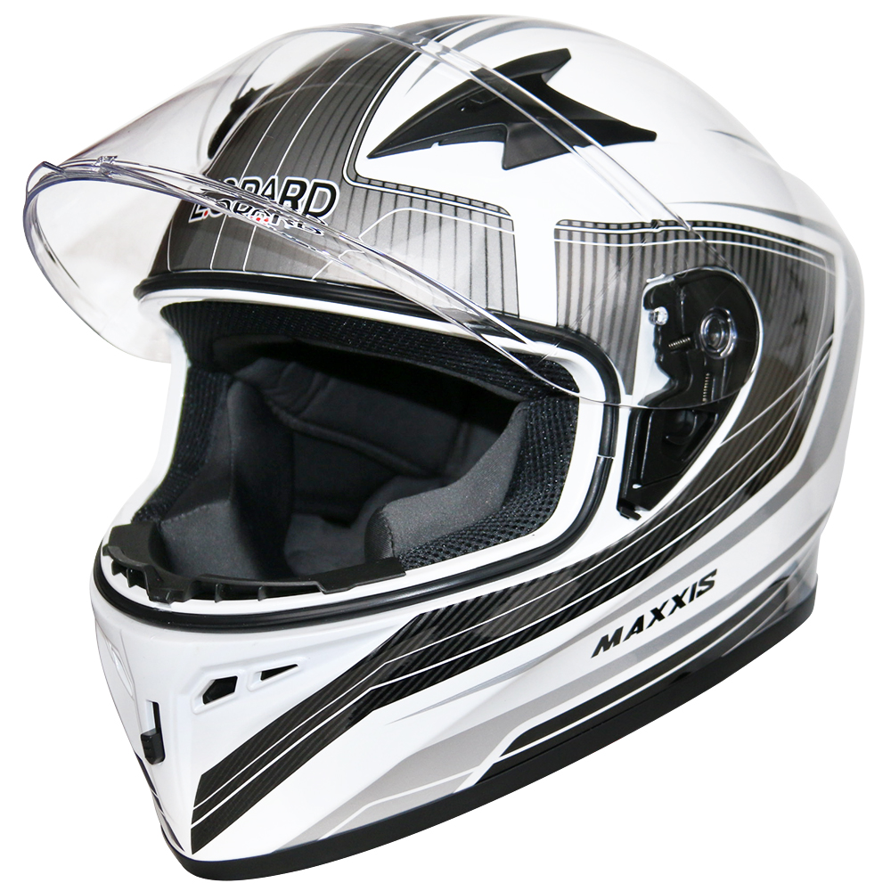 Leopard Full Face Motorbike Motorcycle Helmet Road Legal White NEW