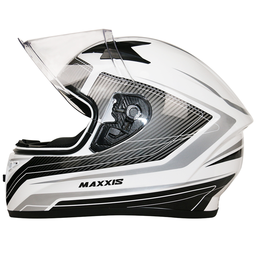 Leopard Full Face Motorbike Motorcycle Helmet Road Legal White NEW