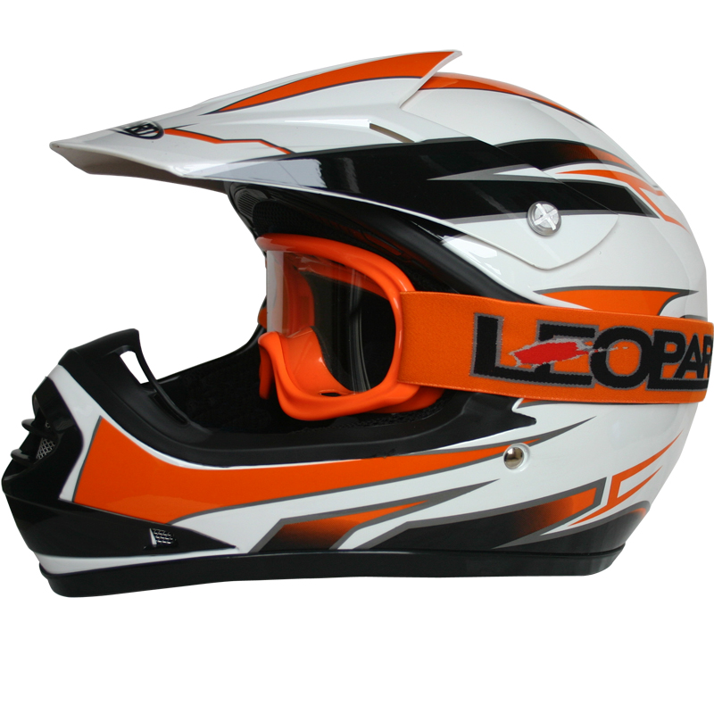 LEOPARD LEOX16 Kinder Motorradhelm Crosshelm Motocross Helm + Brillem