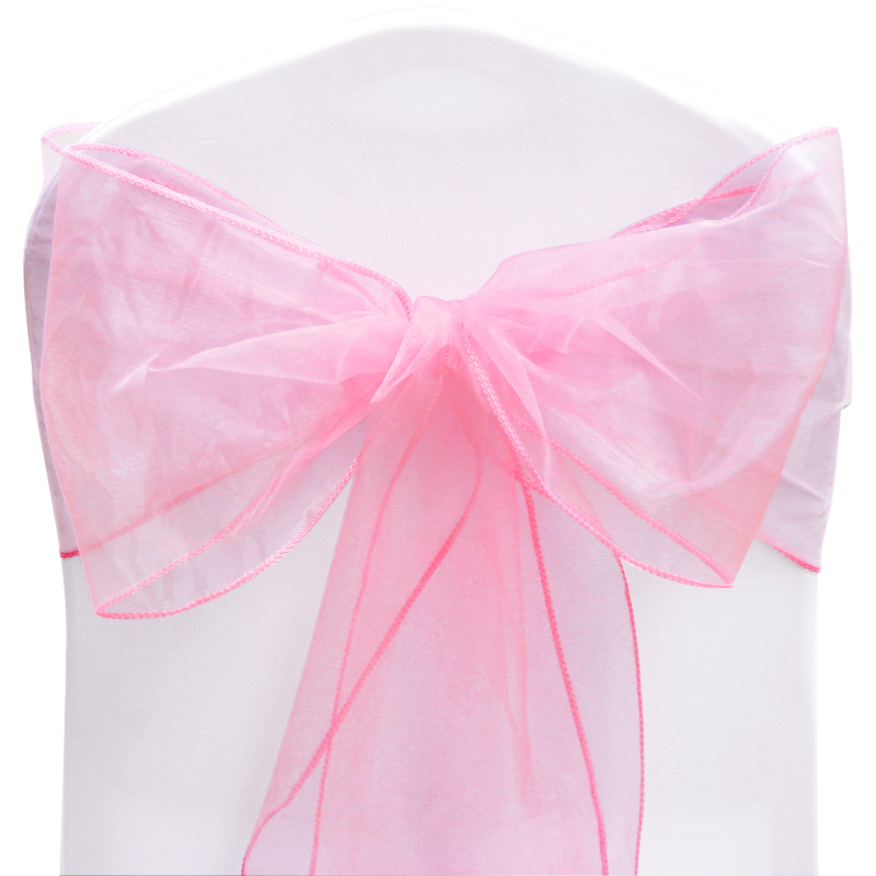 1 10 50 100 Organza Sashes Chair Cover Bow Sash WIDER FULLER BOWS