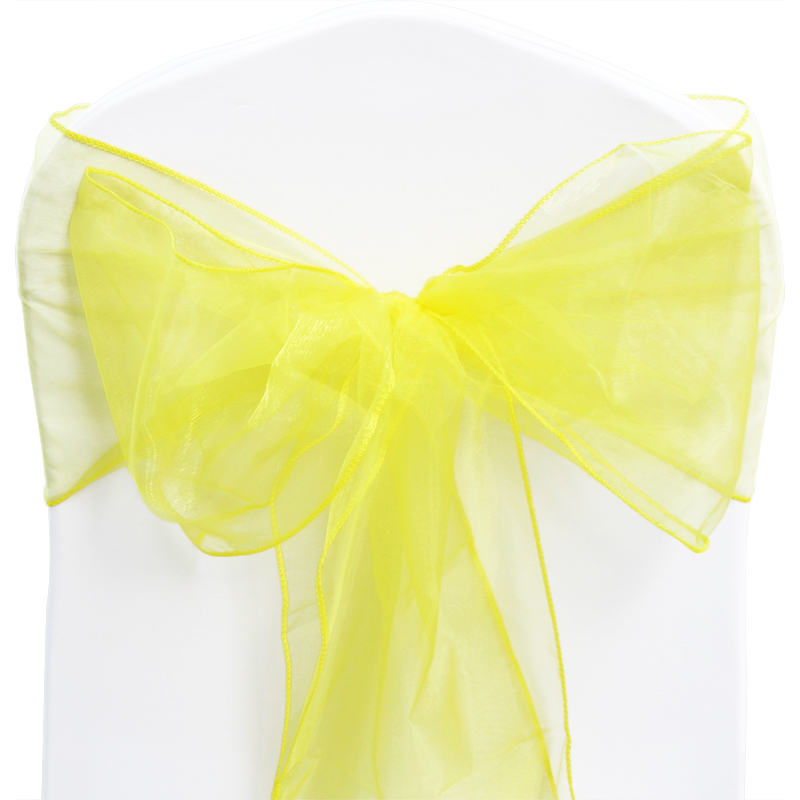 1 10 50 100 Organza Sashes Chair Cover Bow Sash WIDER FULLER BOWS