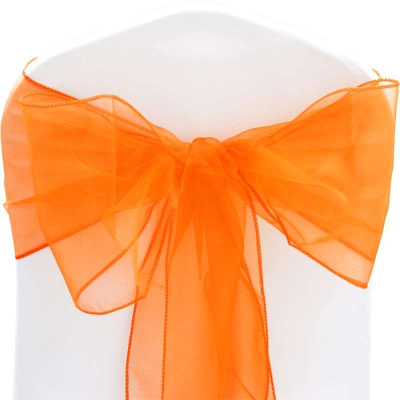 1 10 50 100 Organza Sashes Chair Cover Bow Sash WIDER FULLER BOWS