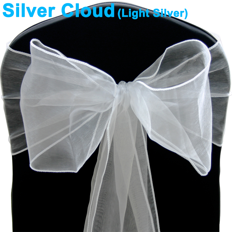 1 10 50 100 Organza Sashes Chair Cover Bow Sash WIDER FULLER BOWS