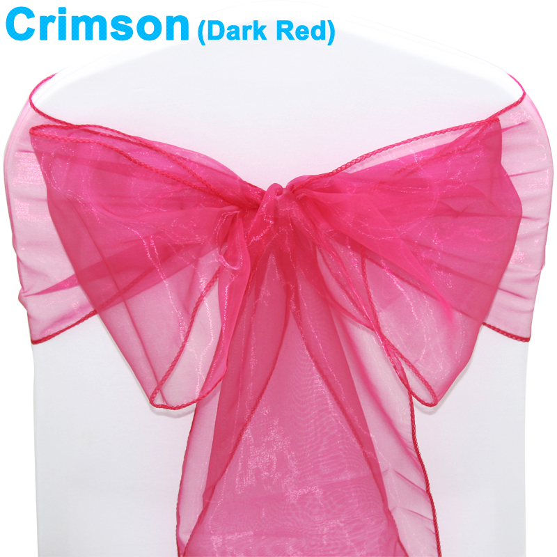 1 10 50 100 Organza Sashes Chair Cover Bow Sash WIDER FULLER BOWS