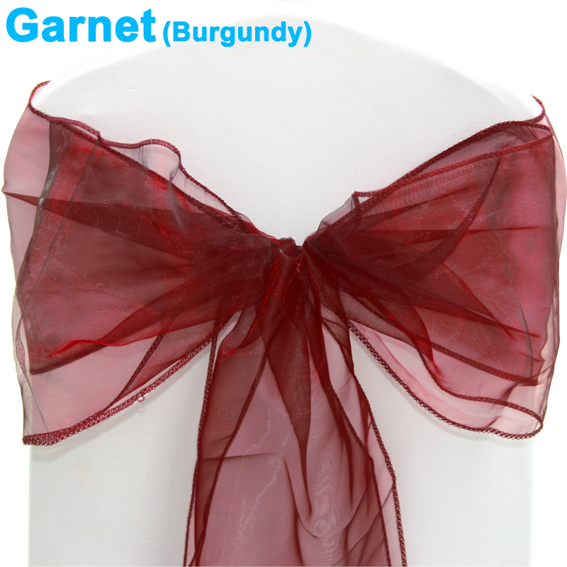 1 10 50 100 Organza Sashes Chair Cover Bow Sash WIDER FULLER BOWS