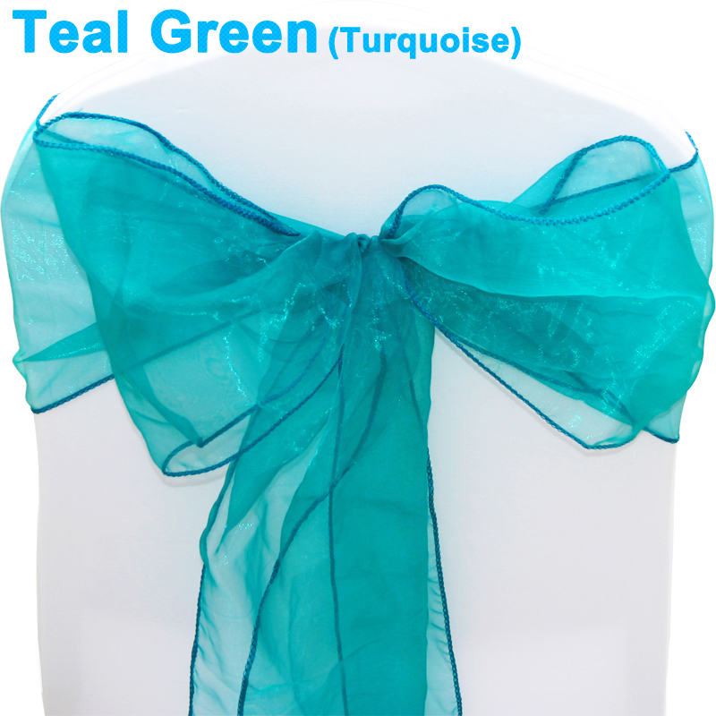 1 10 50 100 Organza Sashes Chair Cover Bow Sash WIDER FULLER BOWS