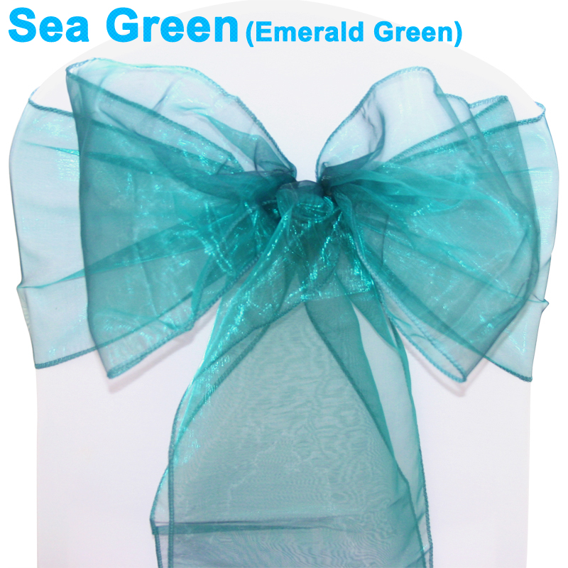 1 10 50 100 Organza Sashes Chair Cover Bow Sash WIDER FULLER BOWS