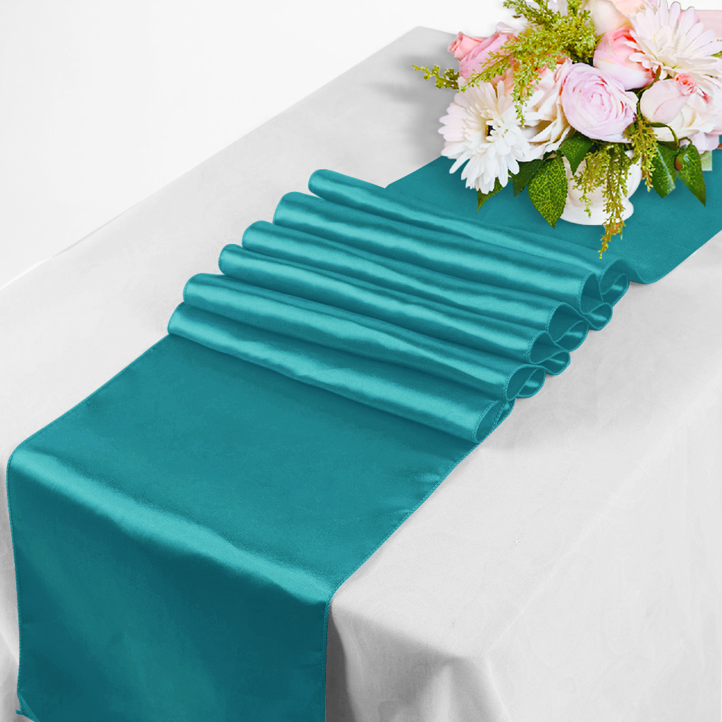 12"x108" Satin Table Runner Wedding Table Runners Reception Banquet