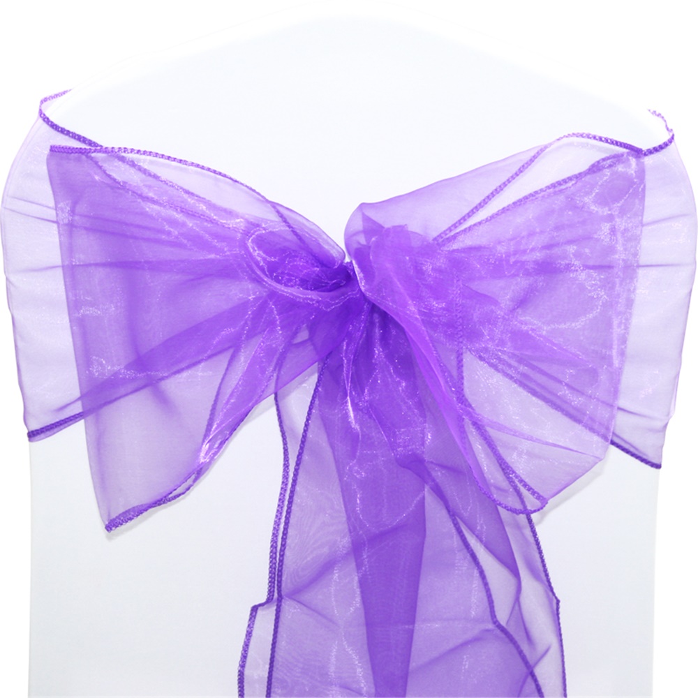 ORGANZA SASHES Chair Cover Sash Fuller Bow Wedding Anniversary Party