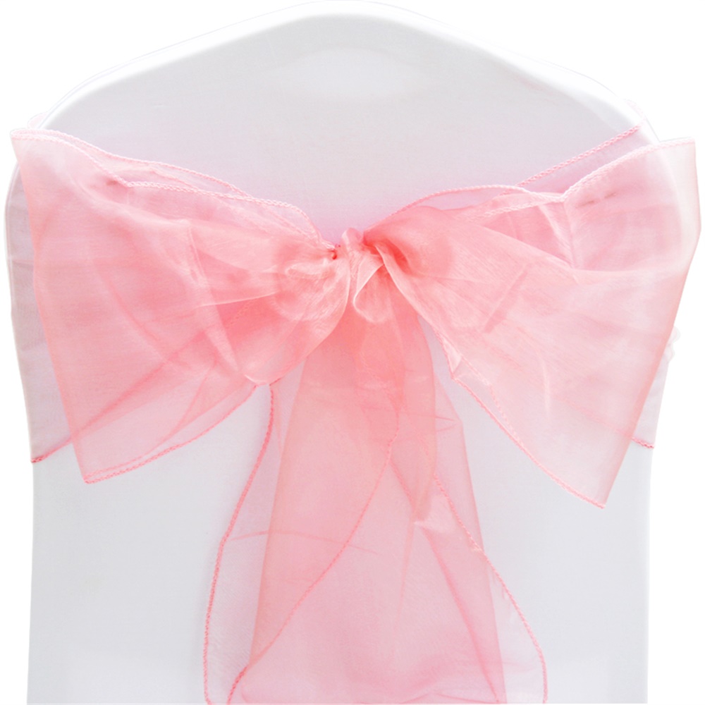 ORGANZA SASHES Chair Cover Sash Fuller Bow Wedding Anniversary Party