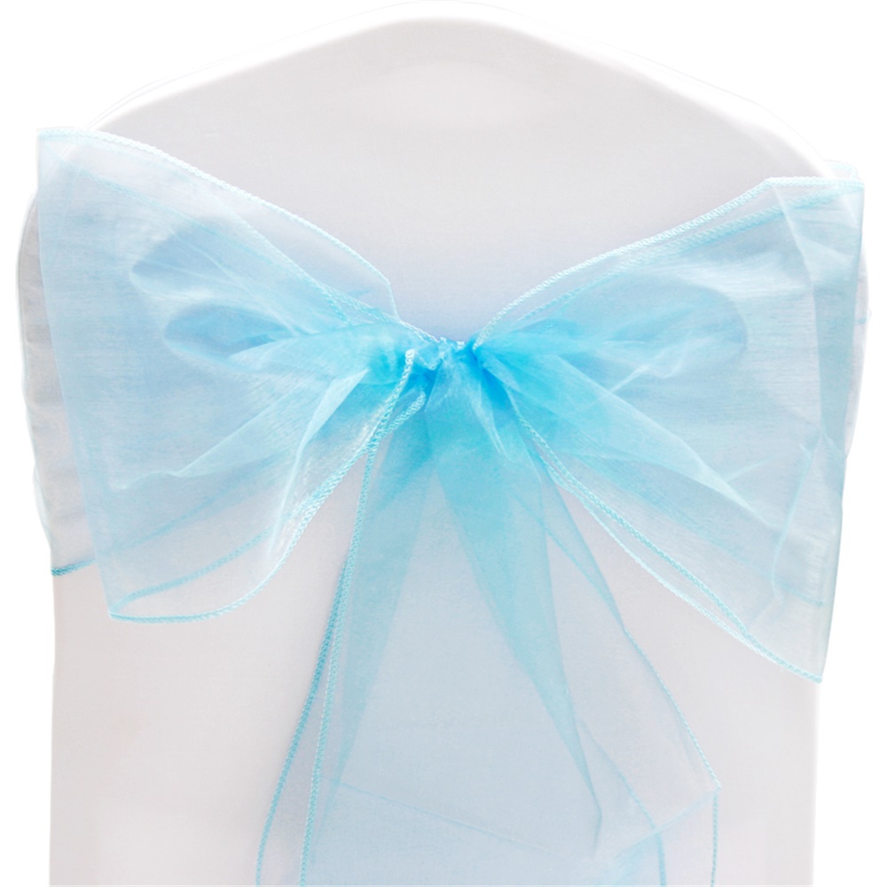 ORGANZA SASHES Chair Cover Sash Fuller Bow Wedding Anniversary Party