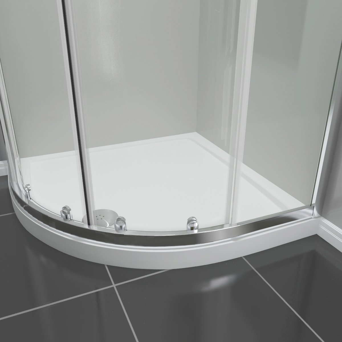 Offset Quadrant Shower Enclosure Corner Cubicles with Tray ...