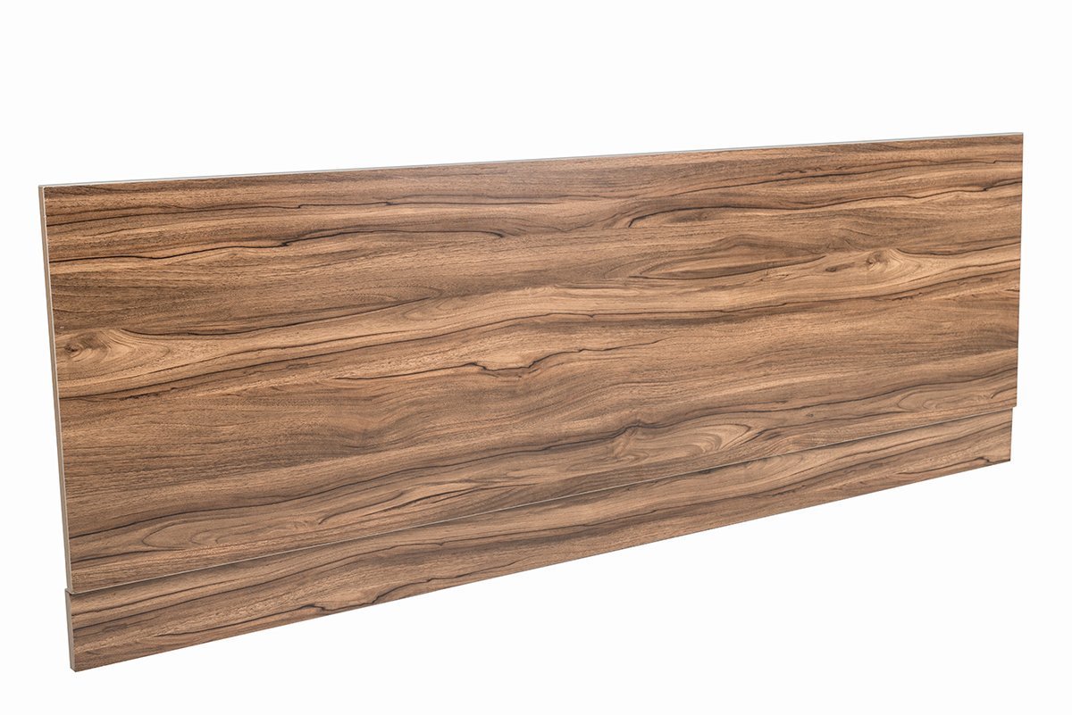 White Walnut Grey Modern Bathroom Front Or End Straight Wrapped Bath Panel