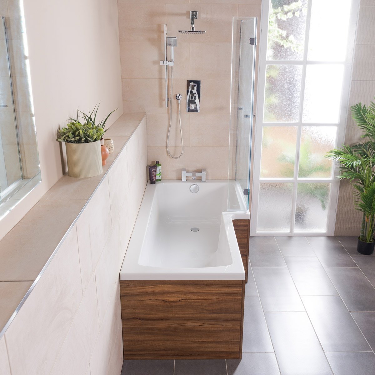 Designer Left Right Hand L P Shaped Shower Bath 1500 1675 1700 with