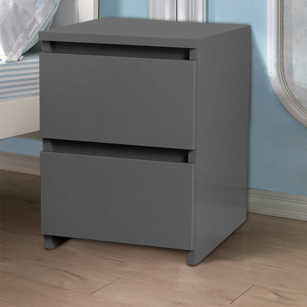 Modern Bedside Table Cabinet Chest of Drawers Bedroom Storage Furniture Grey