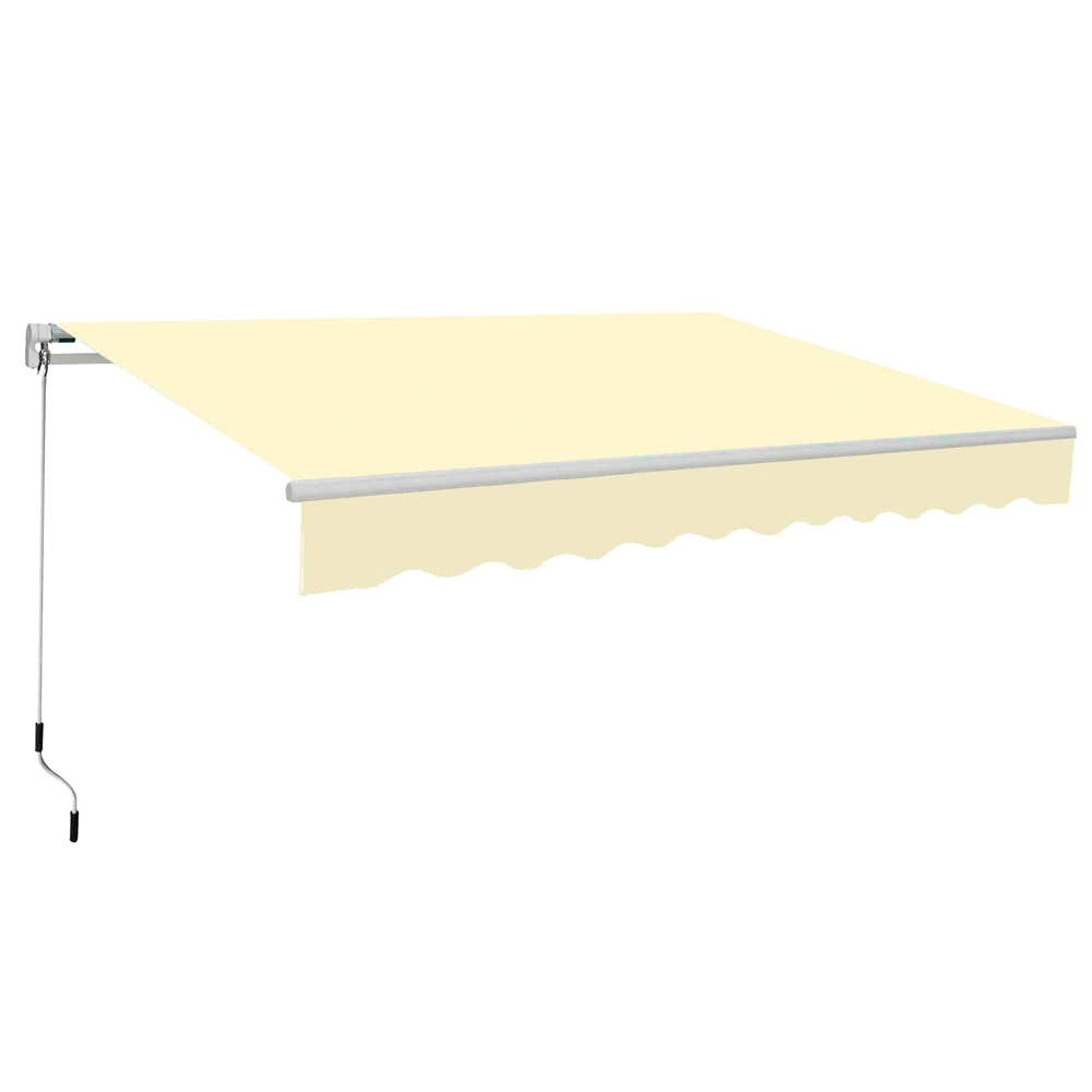 Patio DIY Manual Awning Garden Canopy Sun Shade Retractable Shelter Top Fabric