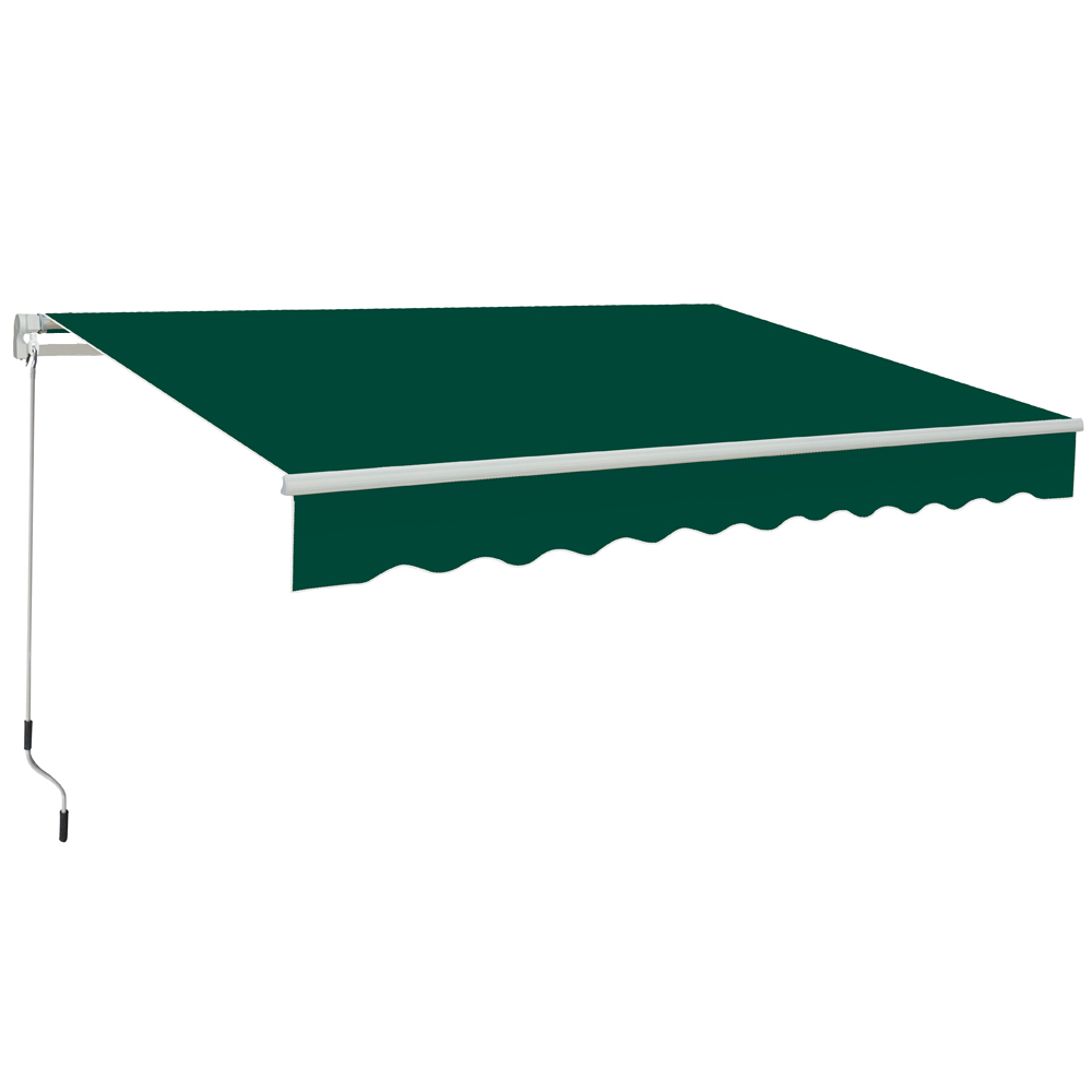 Patio DIY Manual Awning Garden Canopy Sun Shade Retractable Shelter Top Fabric