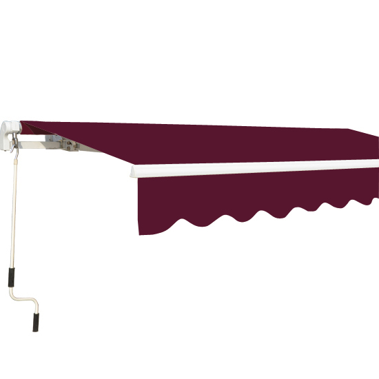 Patio DIY Manual Awning Garden Canopy Sun Shade Retractable Shelter Top Fabric