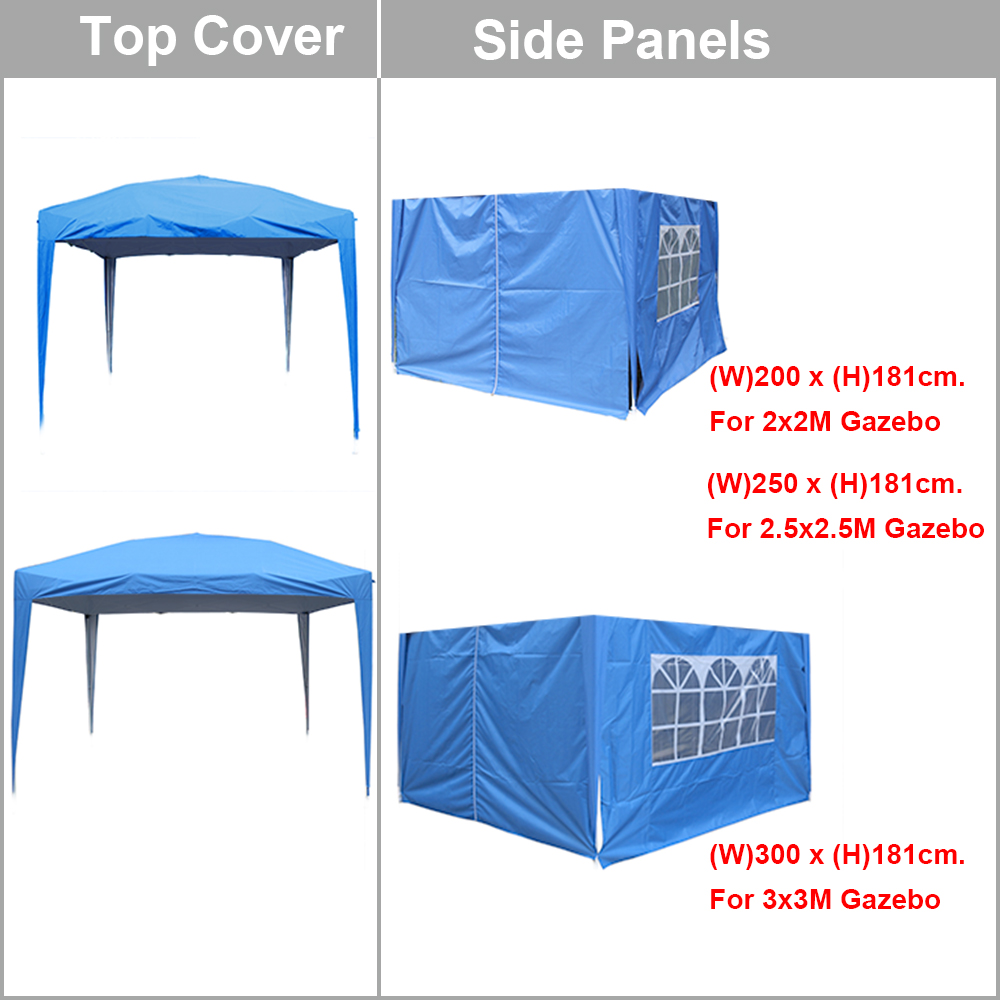 Top Cover Side Panels for Outdoor Pop Up Gazebo Garden Marquee Tent Replacement