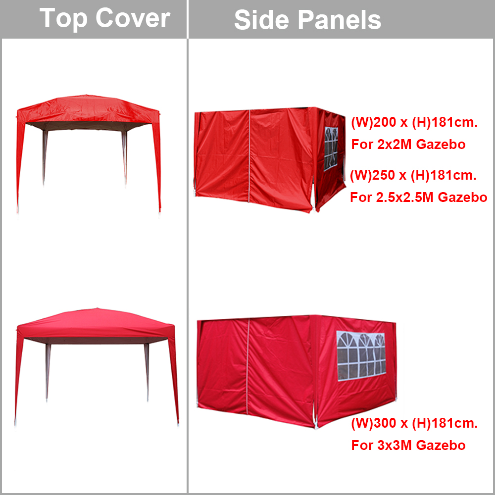 Top Cover Side Panels for Outdoor Pop Up Gazebo Garden Marquee Tent Replacement
