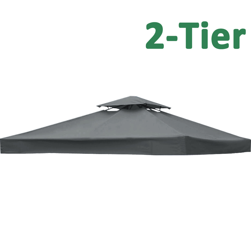 3x3m 1-Tier 2-Tier Garden Gazebo Top Cover Roof Replacement Fabric Tent Canopy