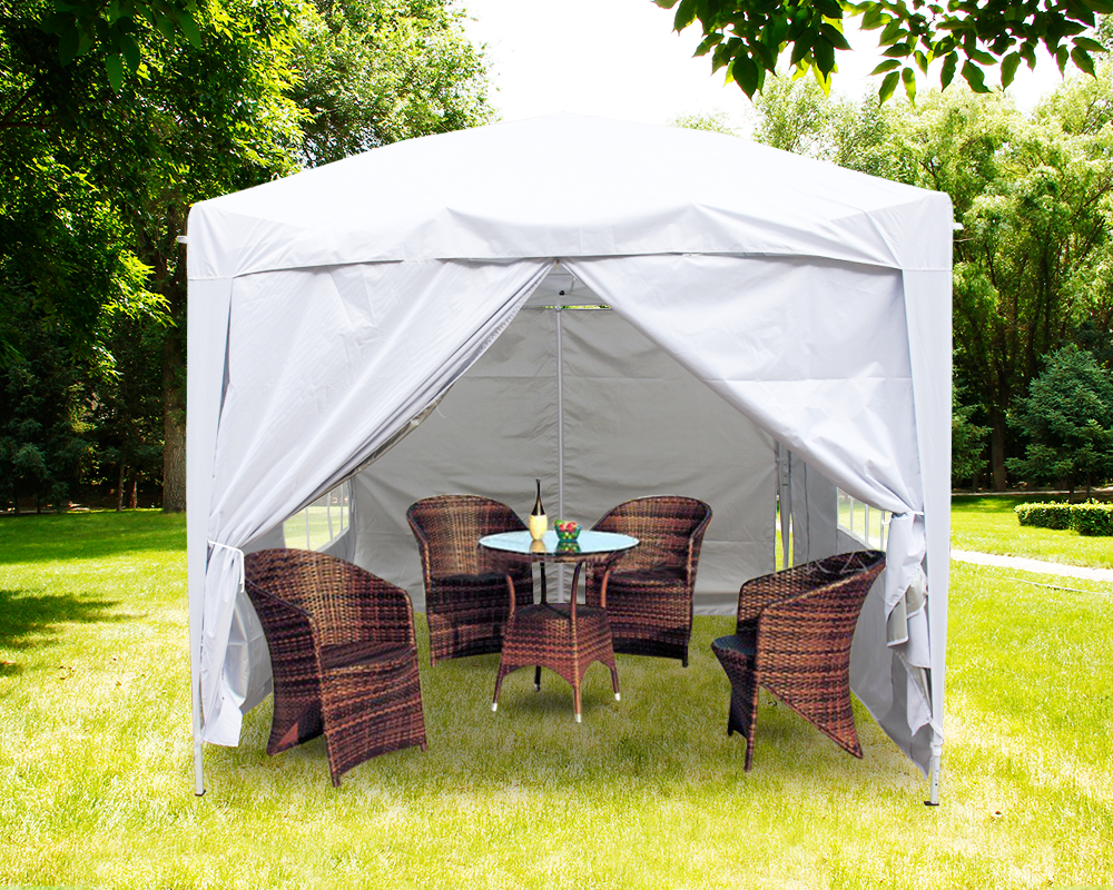 Garden Heavy Duty Pop Up Gazebo Marquee Party Tent Canopy 4 Side Panels ...