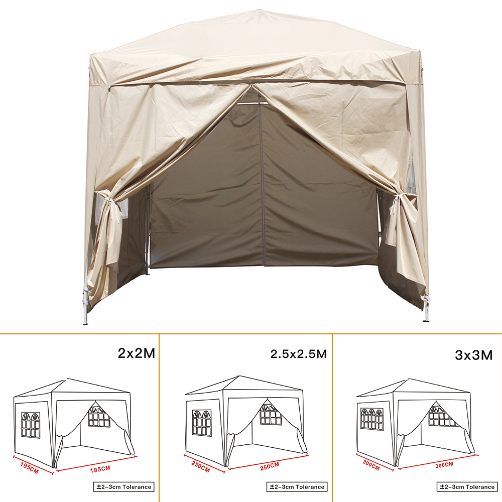 2x2m 2.5x2.5m 3x3m Pop up Gazebo Marquee Canopy Outdoor Garden Party Tent Sides