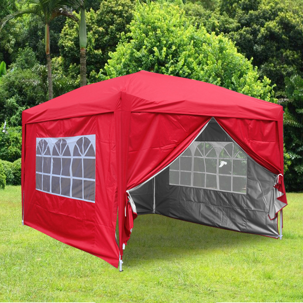 3x3m Pop up Gazebo Marquee Canopy Outdoor Garden Party Wedding Tent with 4 Sides