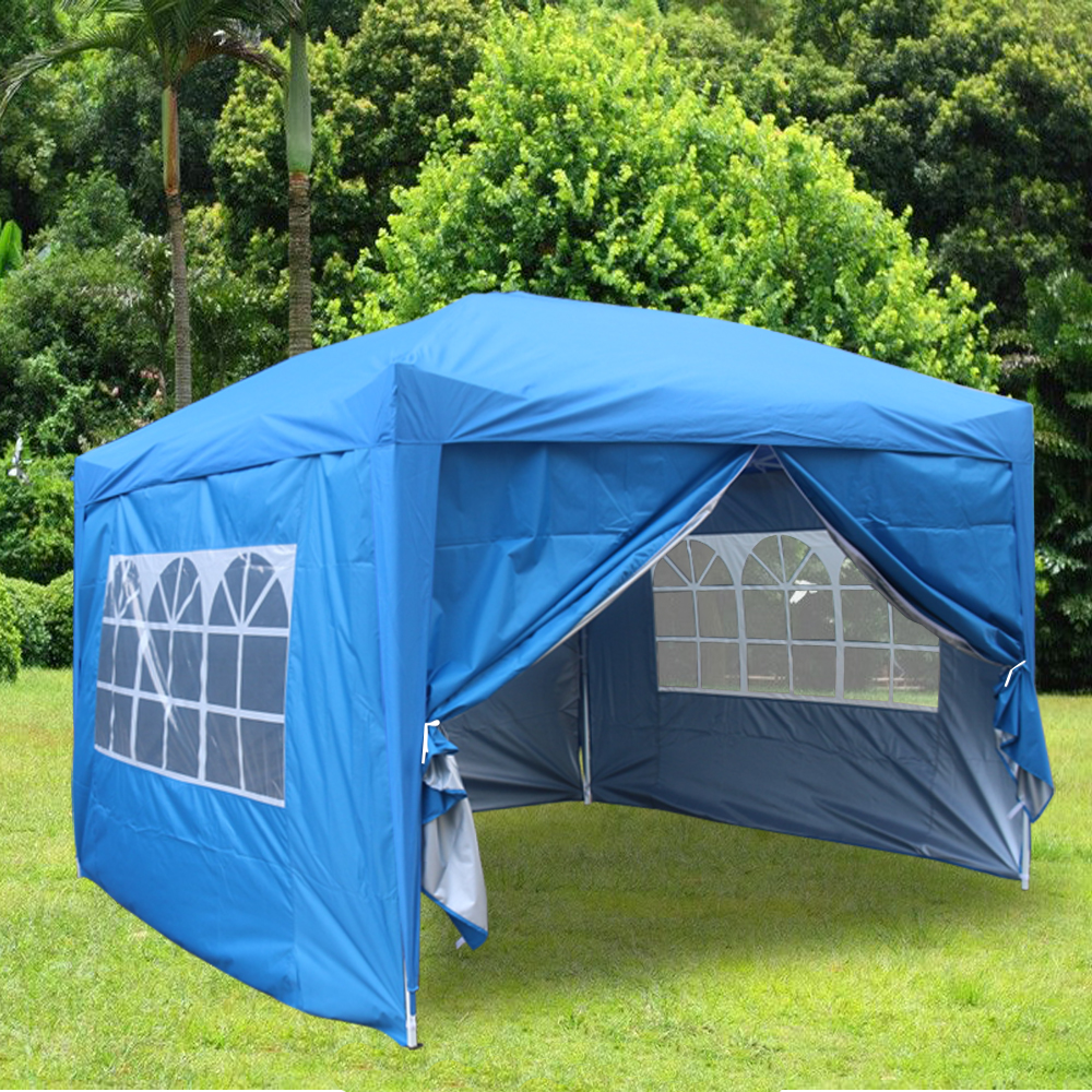 3x3m Pop up Gazebo Marquee Canopy Outdoor Garden Party Wedding Tent with 4 Sides