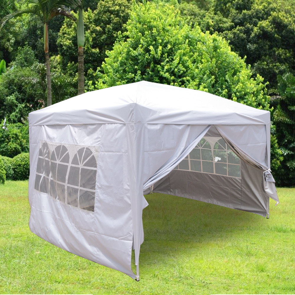 3x3m Pop up Gazebo Marquee Canopy Outdoor Garden Party Wedding Tent with 4 Sides