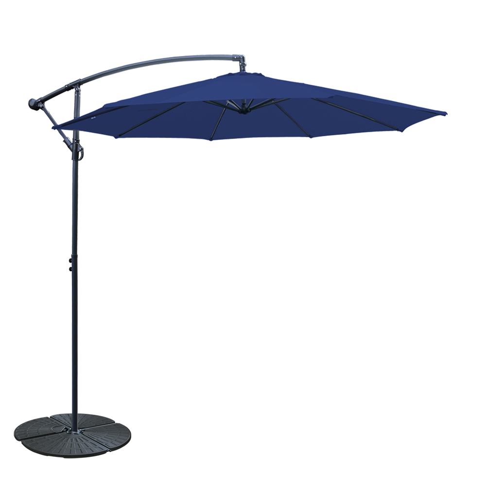 3M Cantilever Banana Parasol Garden Sun Shade Hanging Umbrella with Base Weight