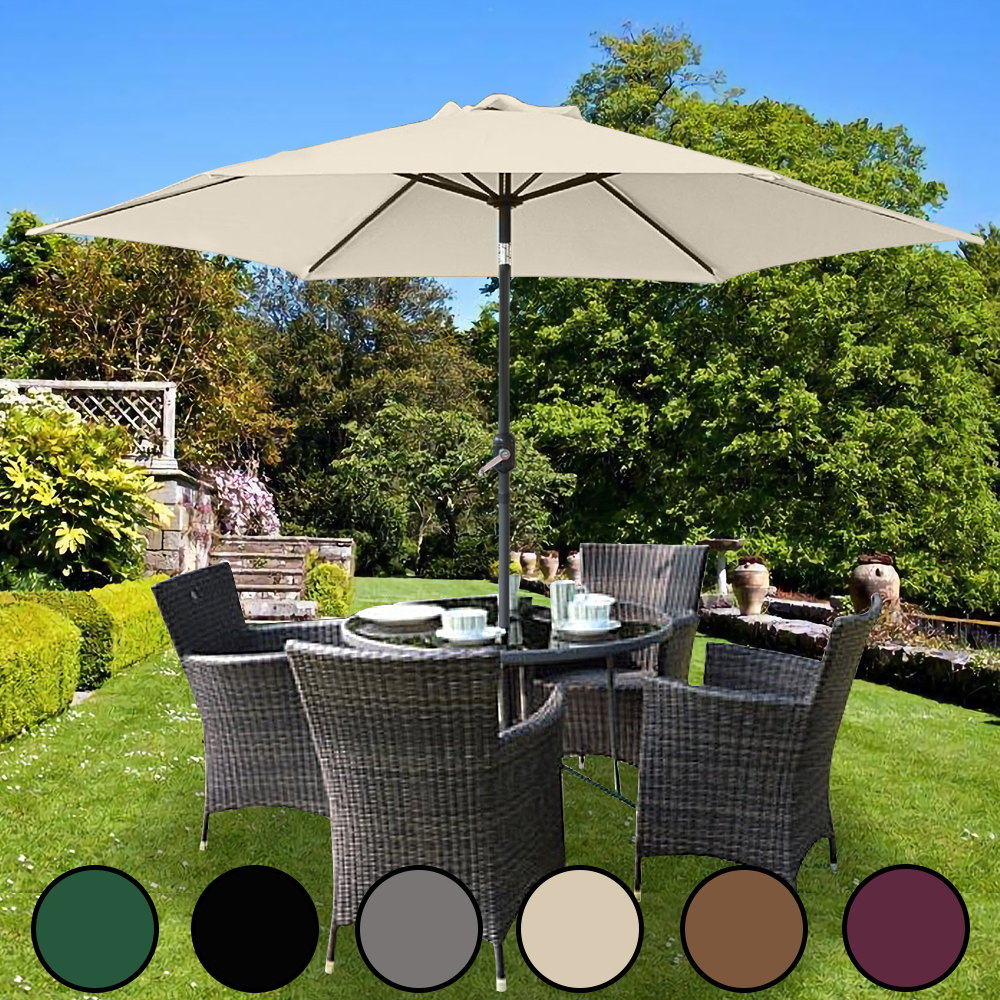 chelsea home and leisure ltd 3M Round Garden Parasol Sun Shade Outdoor Patio Umbrella W//Crank Tilt ALUMINIUM