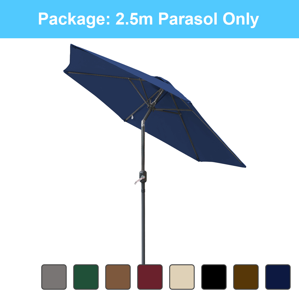 Round Rectangle Outdooor Garden Parasol Umbrella Crank Tilt Base Cover Fabric