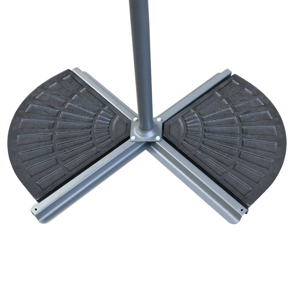 Round Rectangle Garden Parasol Banana Umbrella Sun Shade Canopy Crank Tilt Base