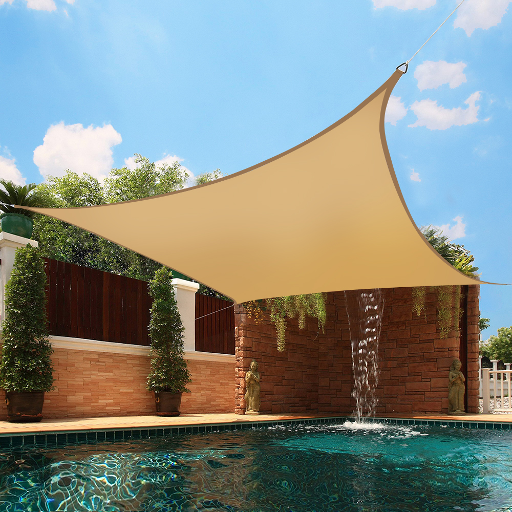 Sun Shade Sail Garden Patio Sunscreen Awning Canopy 98% UV Block Sand Outdoor
