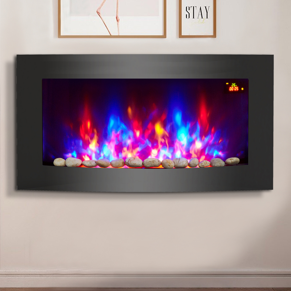 MODERN ELECTRIC FIREPLACE Heater Fire Place Flame Effect Stove Living