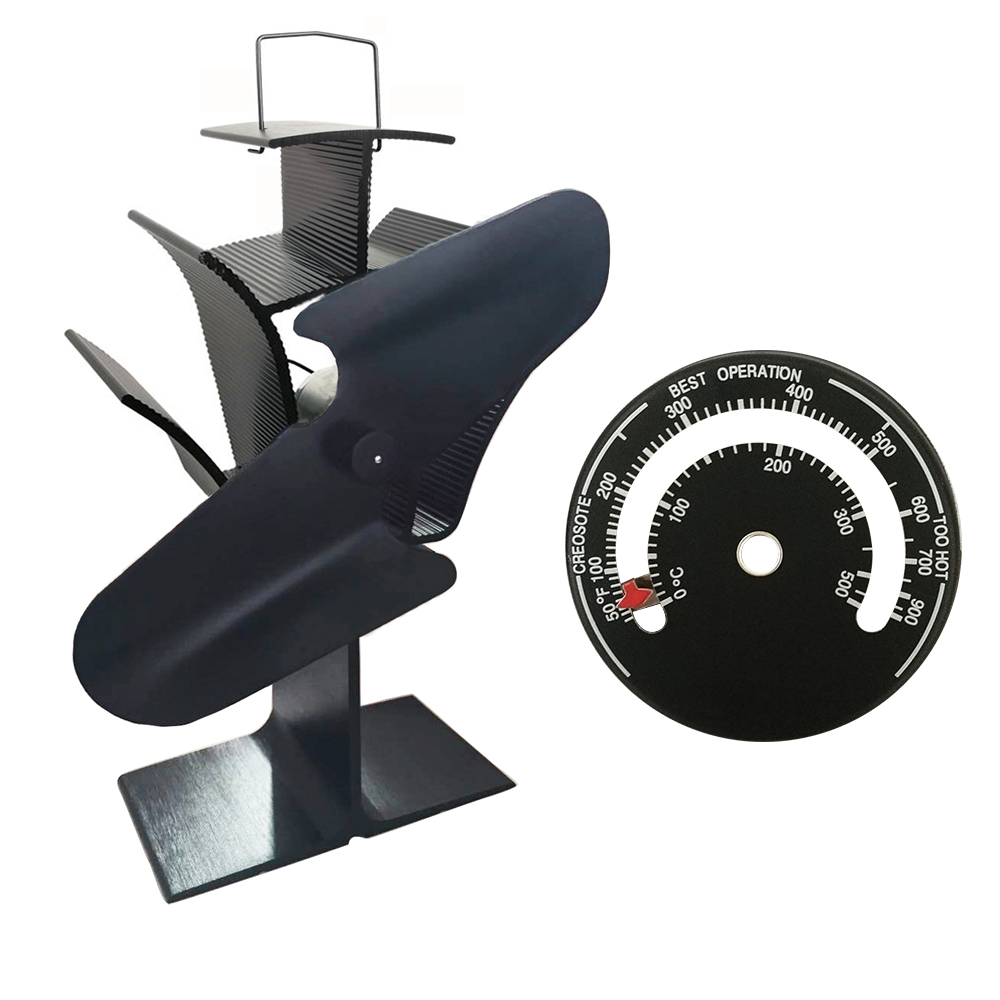 Heat Powered Wood Log Burning Stove Fan Eco Friendly Heating Lincsfire Silent Operation 4-Blade Stove Fan with Thermometer Heat Powered Wood Log Burning Stove Fan Eco Friendly Heating Lincsfire Silent Operation 4-Blade Stove Fan with Thermometer
