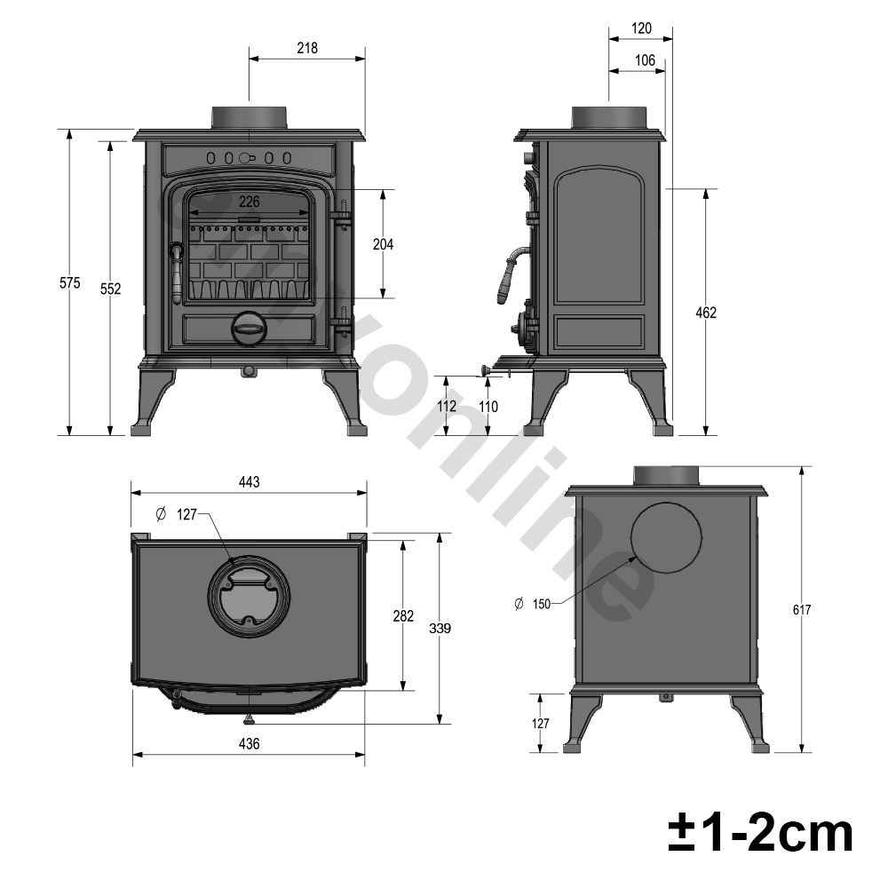 Defra Eco Design Wood Burning Multifuel Log Burner Stove Woodburner ...