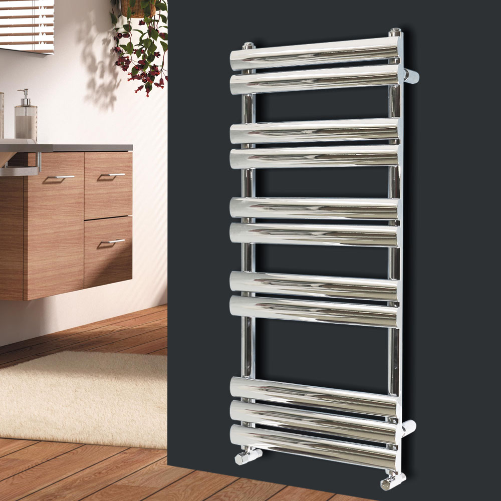 Designer Oval Column Bathroom Heated Towel Rail Radiator Warmer Central ...