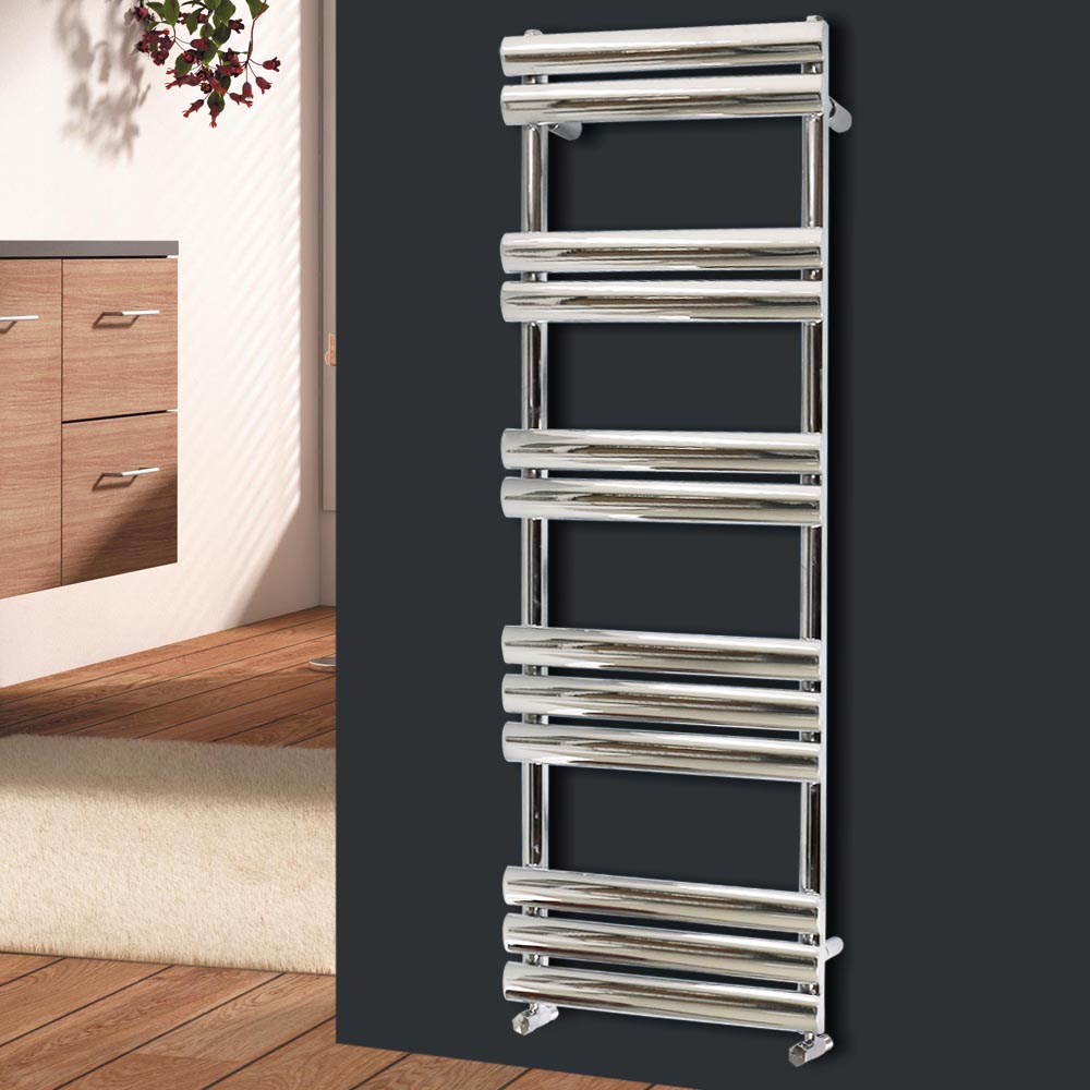 Designer Oval Column Bathroom Heated Towel Rail Radiator Warmer Central ...