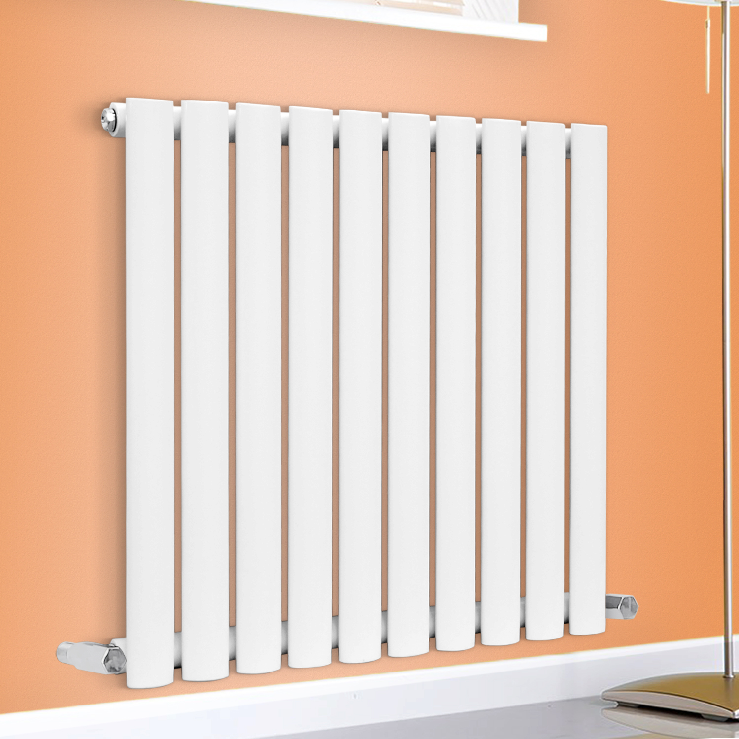 Designer White Radiator Horizontal Vertical Flat Panel Oval Column ...
