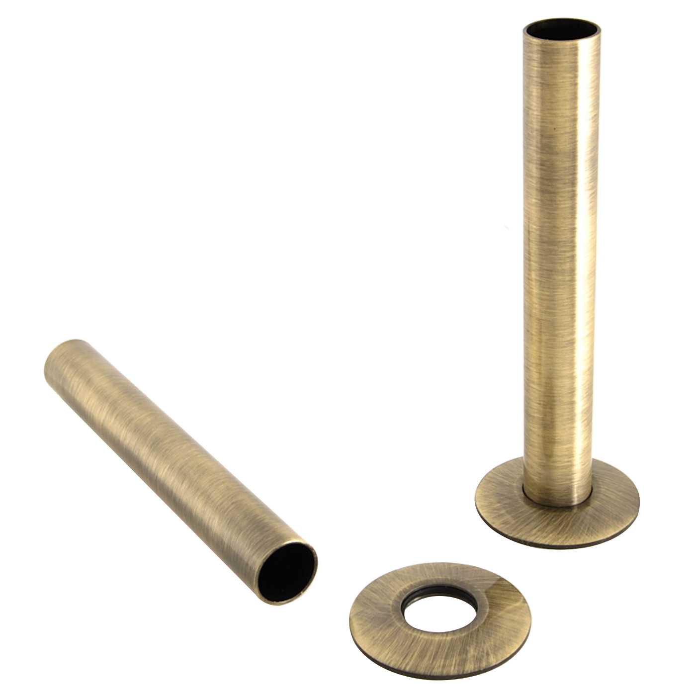 2x 15mm Radiator Valve Pipes and Collars Easy Fit Packs Plumbing Tubes Brass