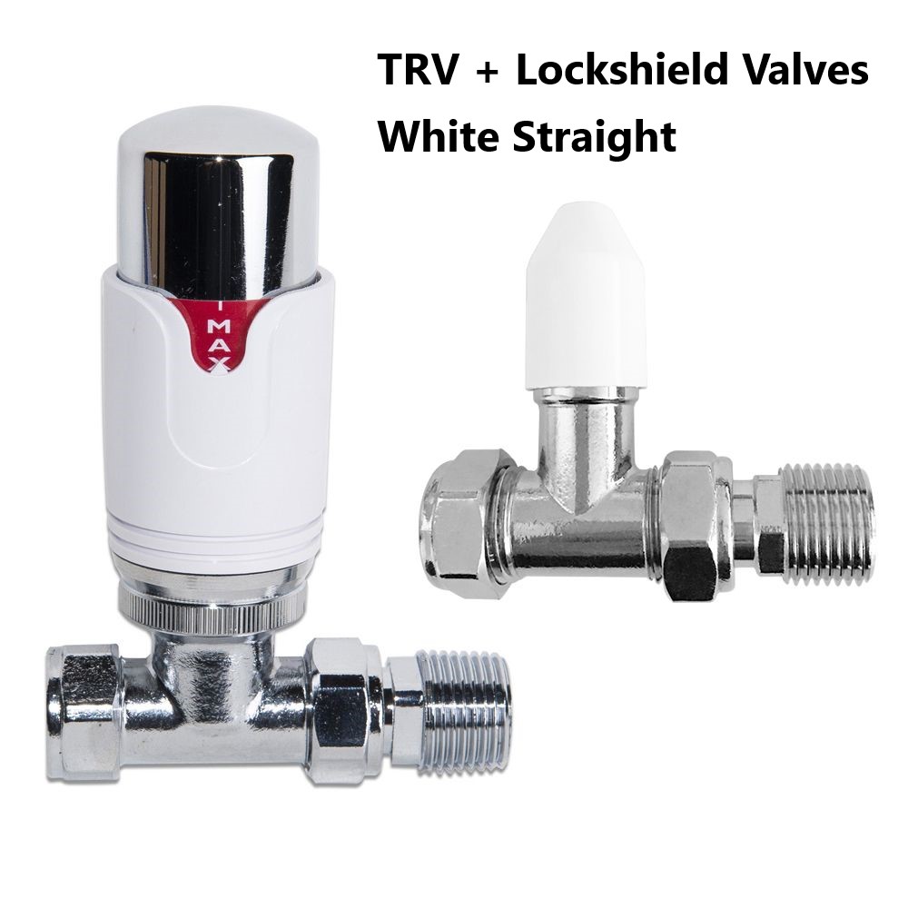 Thermostatic TRV Manual Lockshield Radiator Valves Angled/Straight ...