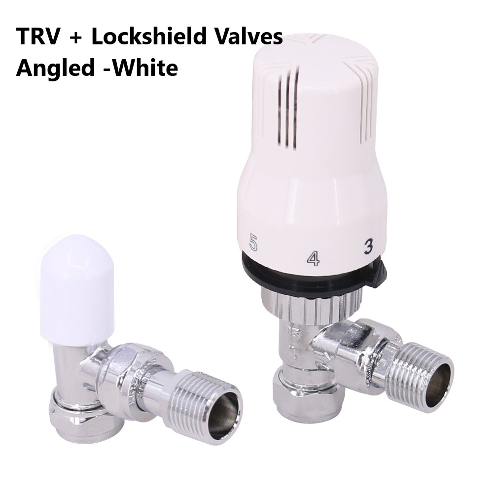 Thermostatic TRV Manual Lockshield Radiator Valves Angled/Straight ...