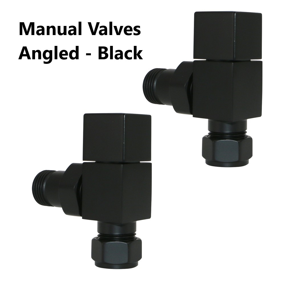 Horizontal Vertical Flat Panel Designer Radiator Central Heating Black Valves