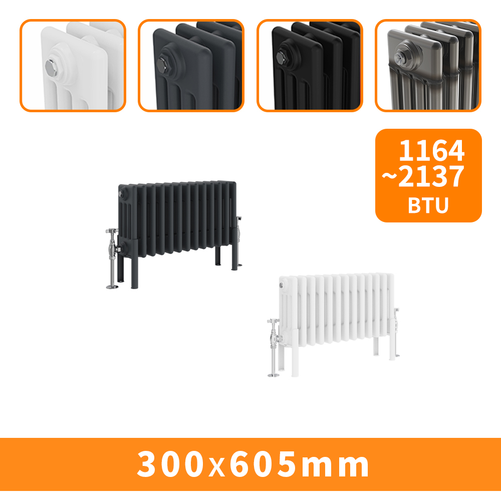 Horizontal Traditional 2 3 4 Column Designer Radiator Cast Iron Style ...